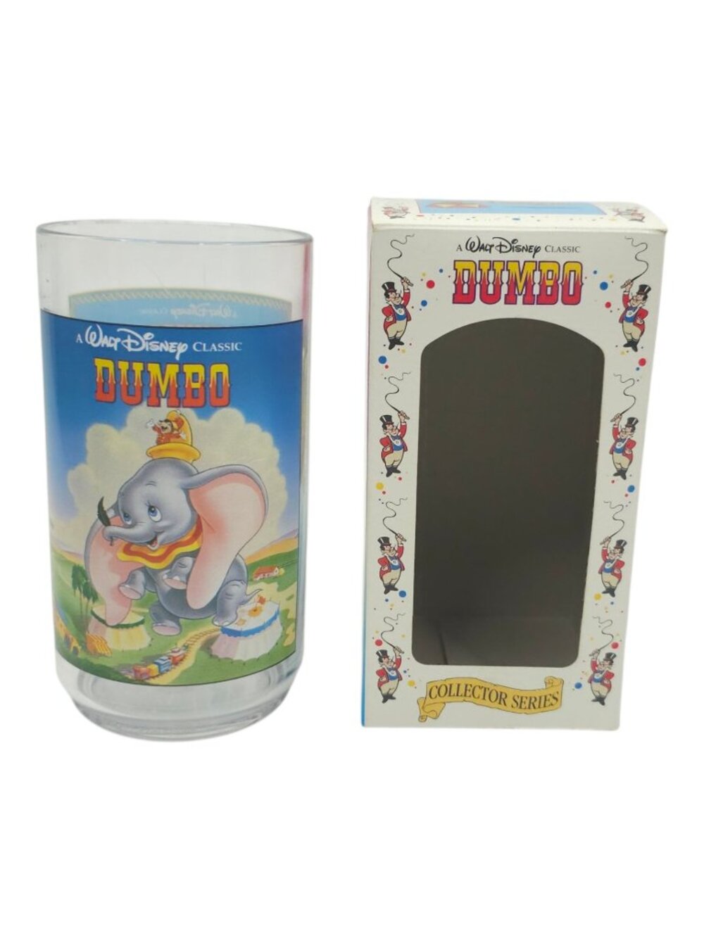 Walt Disney Classic Dumbo Plastic Glass 1994 Burger King Collector Series Boxed